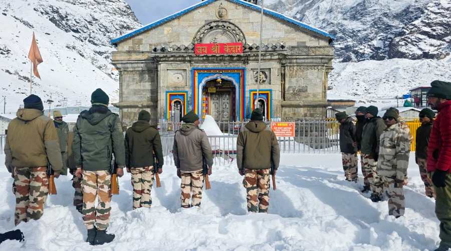 Flag hoisting at Kedarnath Dham