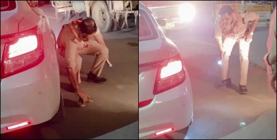 Uttarakhand Police Viral Video: Uttarakhand Cop Saves Kitten Hidden Under Car