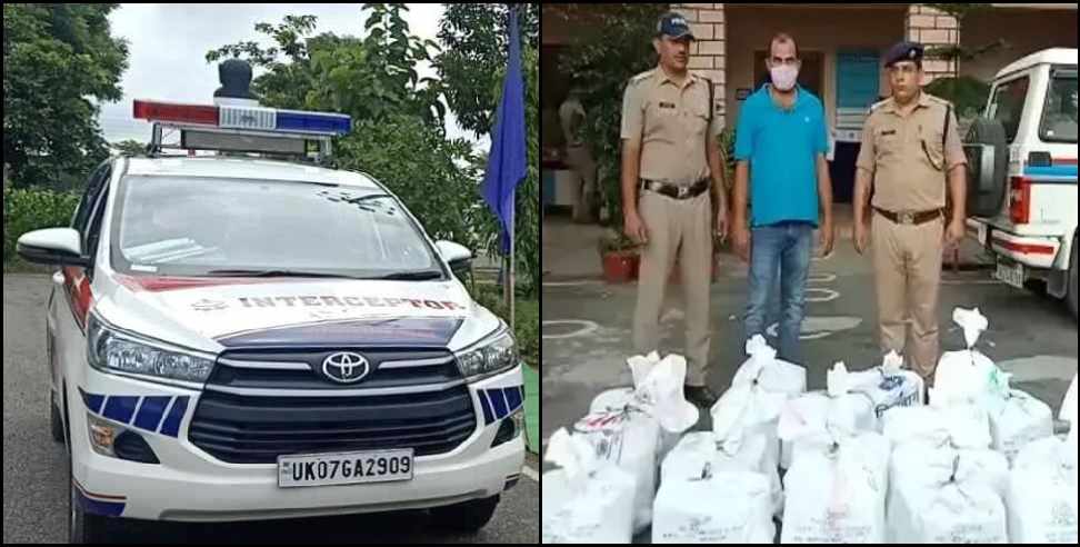 kotdwar police car sharab: Liquor seized from police sticker car in Kotdwar