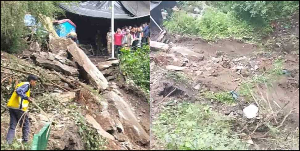 Landslide on Yamunotri Dham trekking route