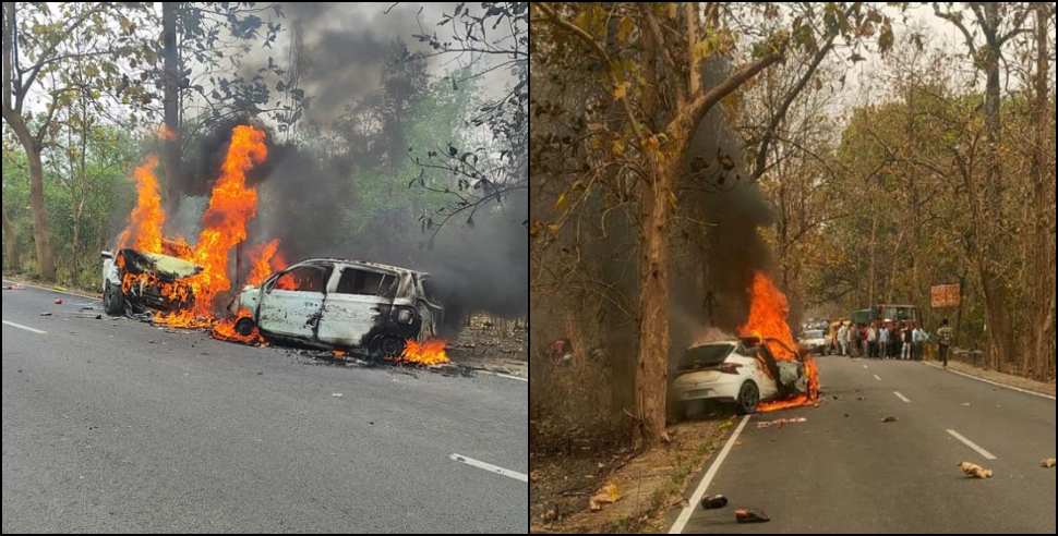 Road Accident in Haldwani: 1 dead 6 injured in collision between two cars