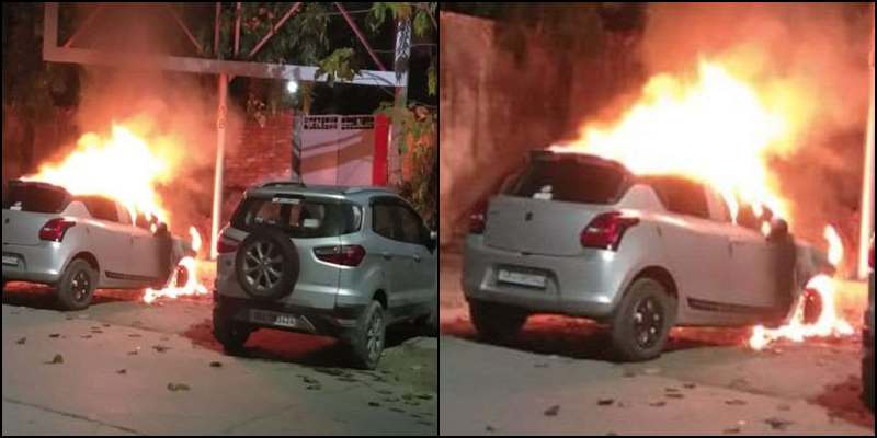 Dehradun news: Car fire near Dehradun station