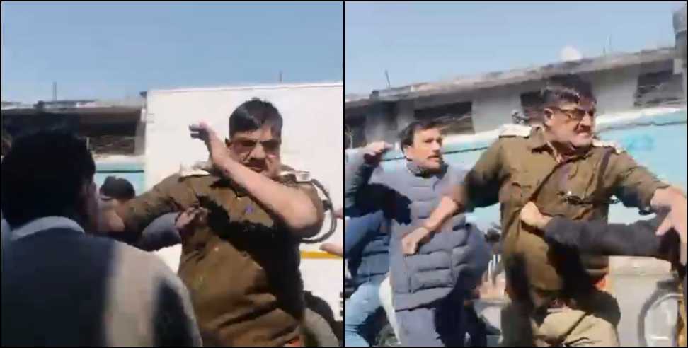 Radhesh Sharma BJP: BJP leader openly beat police inspector in uniform