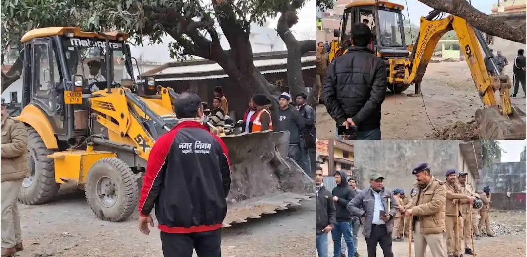 Encroachment Bulldozer Haldwani : Action On Encroachment In Haldwani