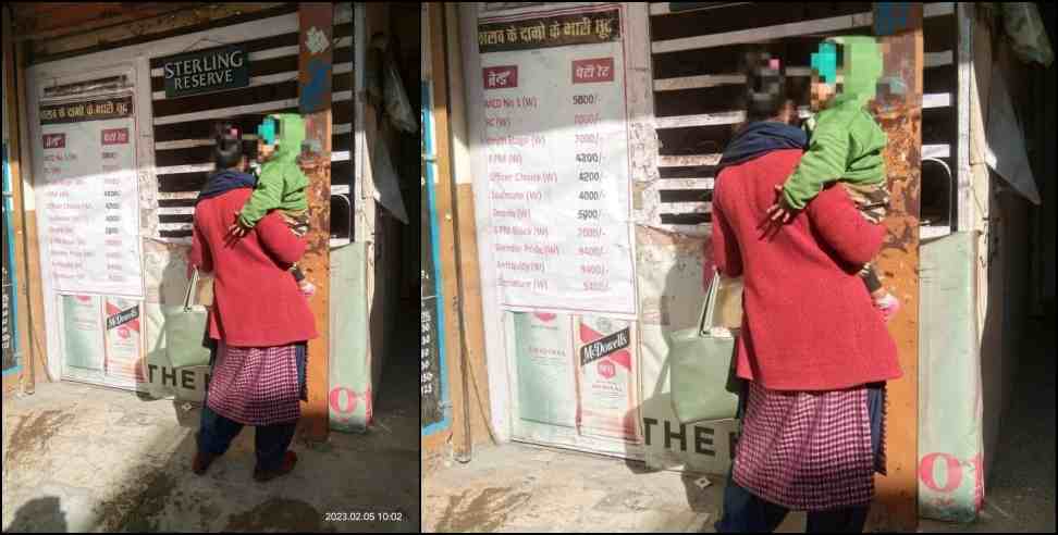 satpuli theka women pic viral: Photo of woman at liquor shop in Garhwal Satpuli goes viral