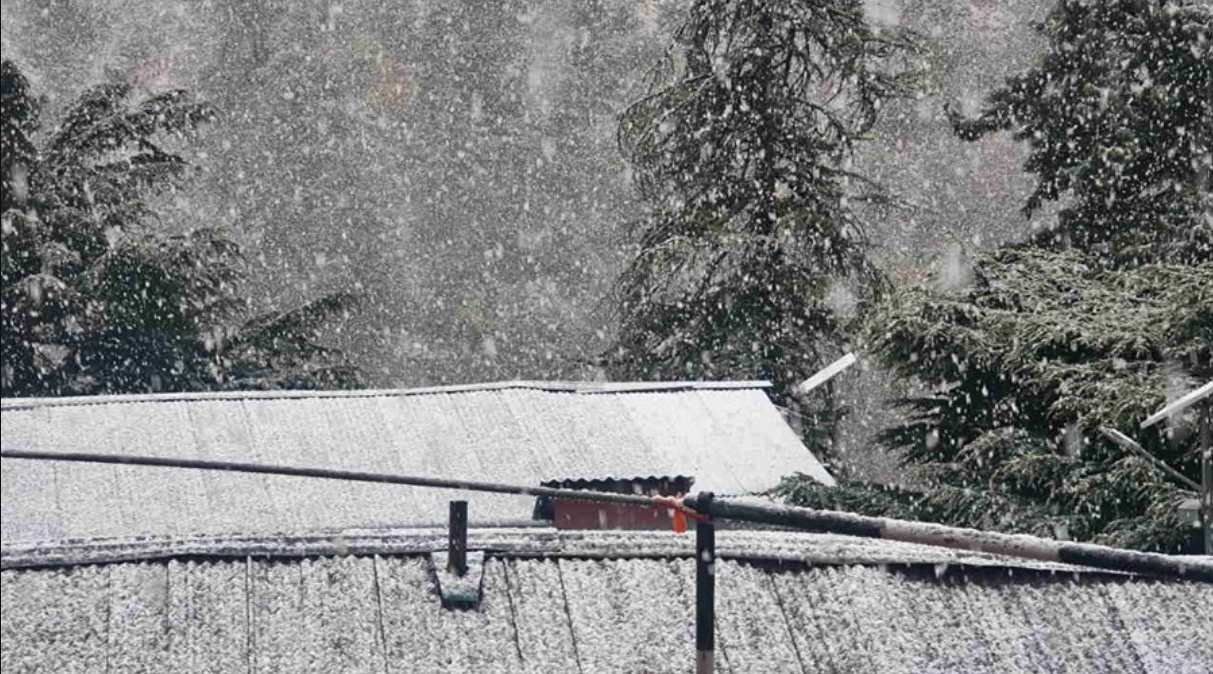 Snowfall in Gangotri