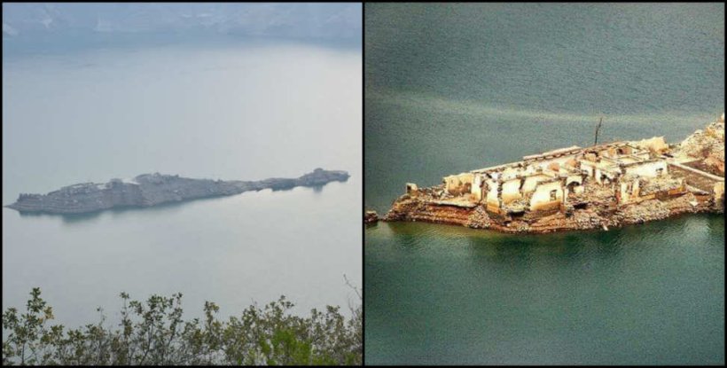 Tehri lake: Tehri lake water level down people can see rahmehel