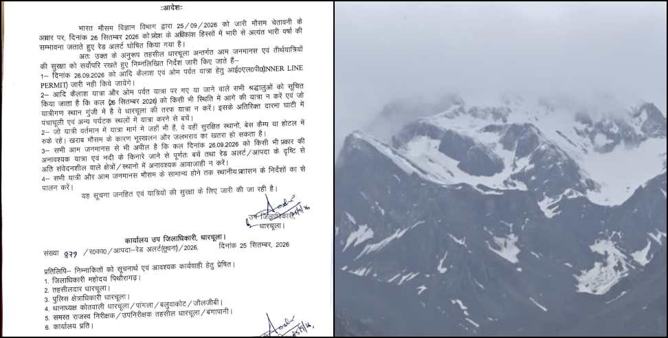 Pithoragarh Weather: Pithoragarh Weather First Snowfall Hits Adi Kailash 11 Roads Closed