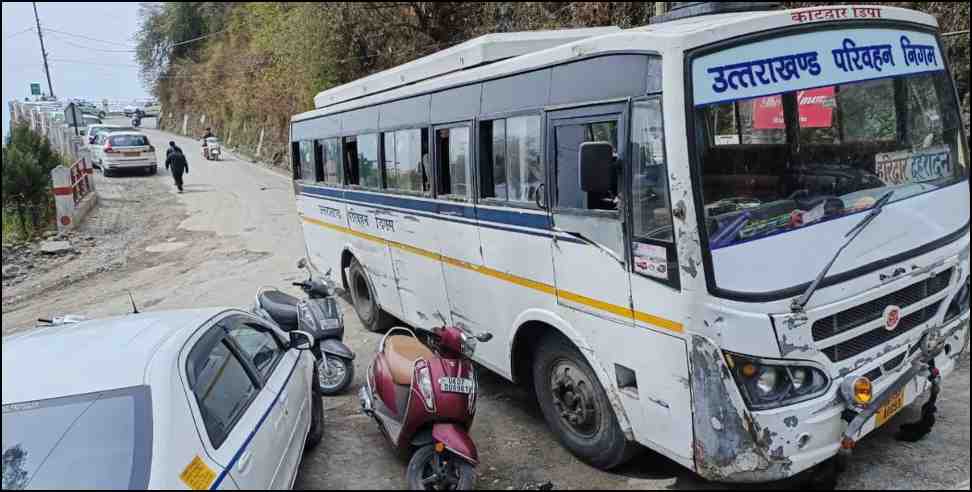 mussoorie dehradun bus break fail: Brake failure of roadways bus coming from Mussoorie to Dehradun