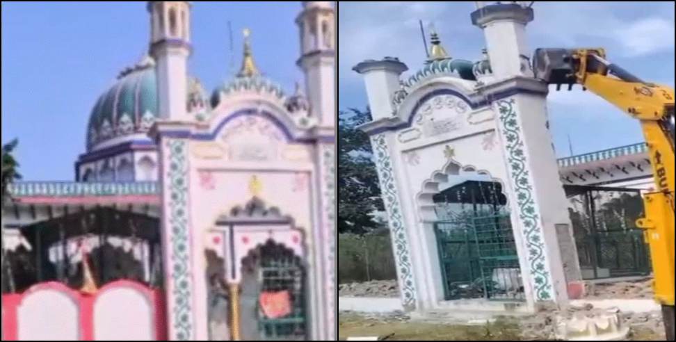 Illegal shrine demolished: Illegal shrine on government land demolished