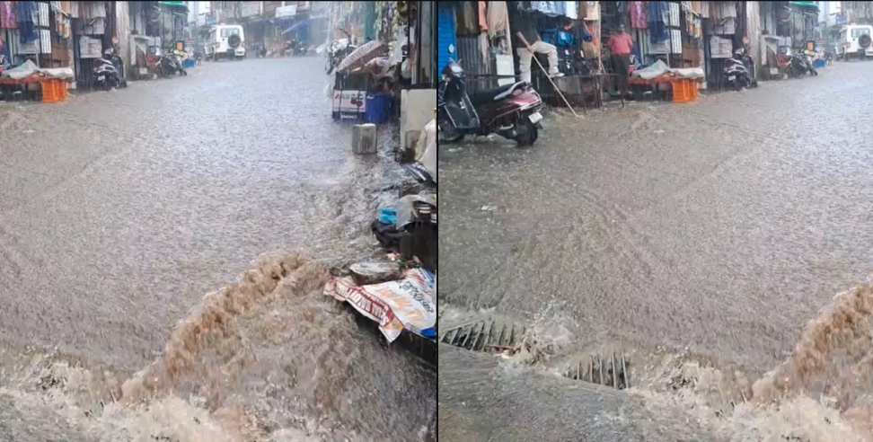 Gopeshwar Heavy Rain: Gopeshwar Hit by Heavy Rain Roads Turn Into Streams