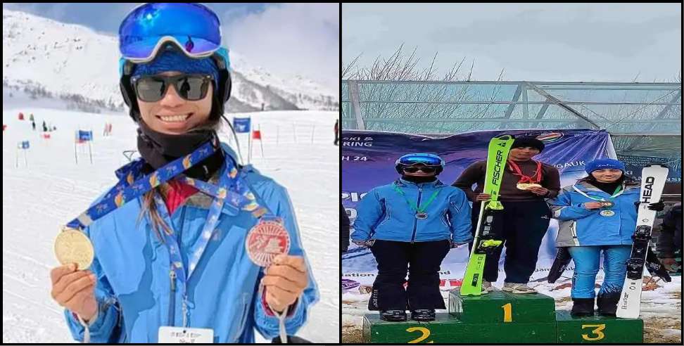 Maneka Gunjyal : Maneka gunjyal won silver medal in auli skiing national championship