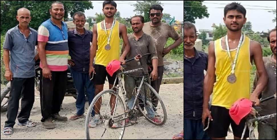Medal with crap cycle: Uttarakhand State Olympics Mohit Won Bronze Medal