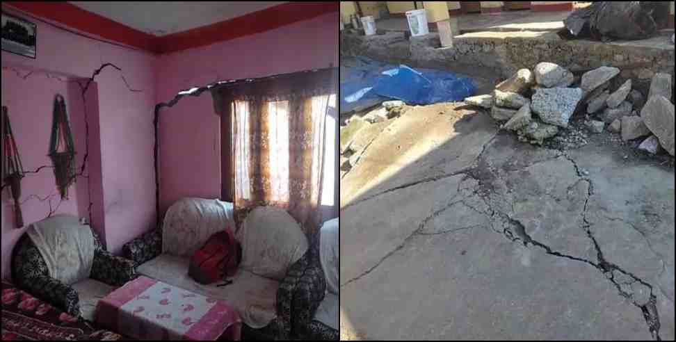 joshimath land slide cracks on house: Landslide in Joshimath cracks in many houses