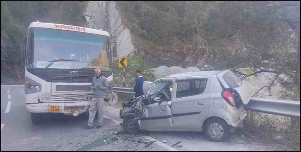 Chamoli Bus Car Collision: bus car collision on badrinath highway