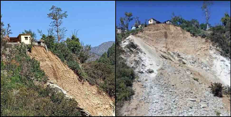 rudraprayag jhalimath landslide: Video of landslide in Jhalimath of Rudraprayag