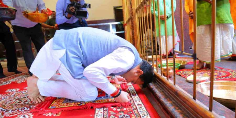 CM Dhami offered prayers at Dhari Devi Temple