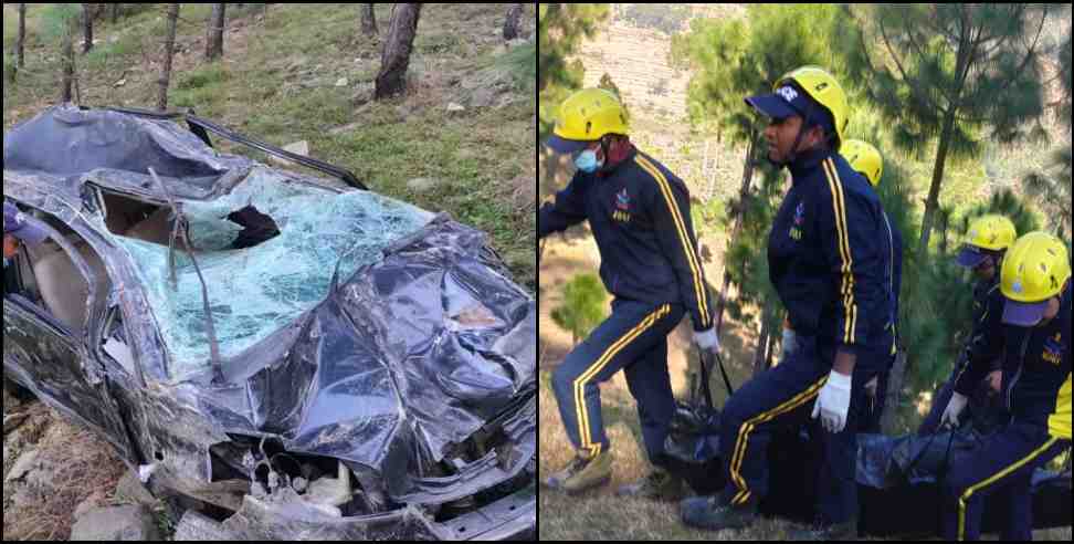 Tilwara saunrakhal motor marg car hadsa : Car fallen in ditch in tilwara saurakhal motor marg
