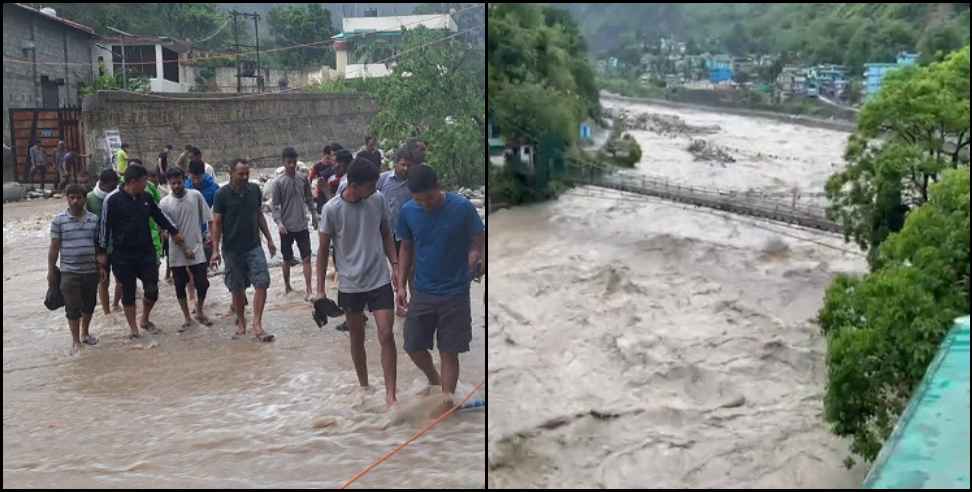uttarakhand heavy rain: Rivers in spate after heavy rain in Pithoragarh Bageshwar