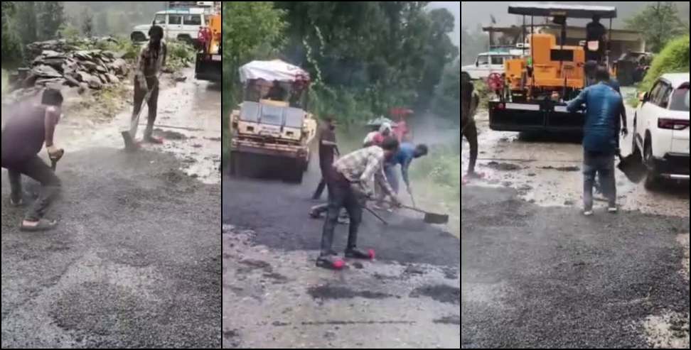 Guptkashi Road News: Rain-Time Roadwork Sparks Questions in Guptkashi