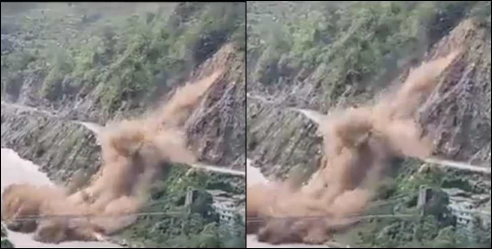 badrinath highway landslide: road closed due to landslide on badrinath highway