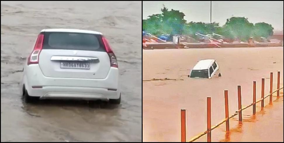 haridwar ganga river car: Car submerged in Ganga river in Haridwar