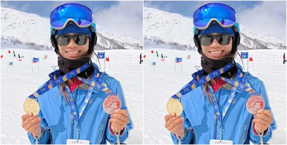 Maneka Gunjyal Wins Gold Medal: Uttarakhand Snow Girl Maneka Gunjyal Wins Gold Medal