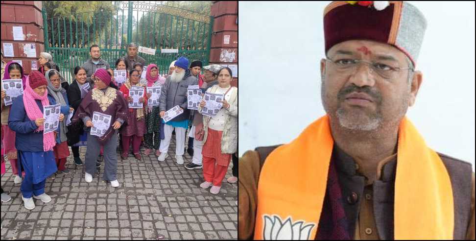 BJP Mayor Candidate: People meet of BJP mayor candidate Saurabh Thapliyal at Gandi Park