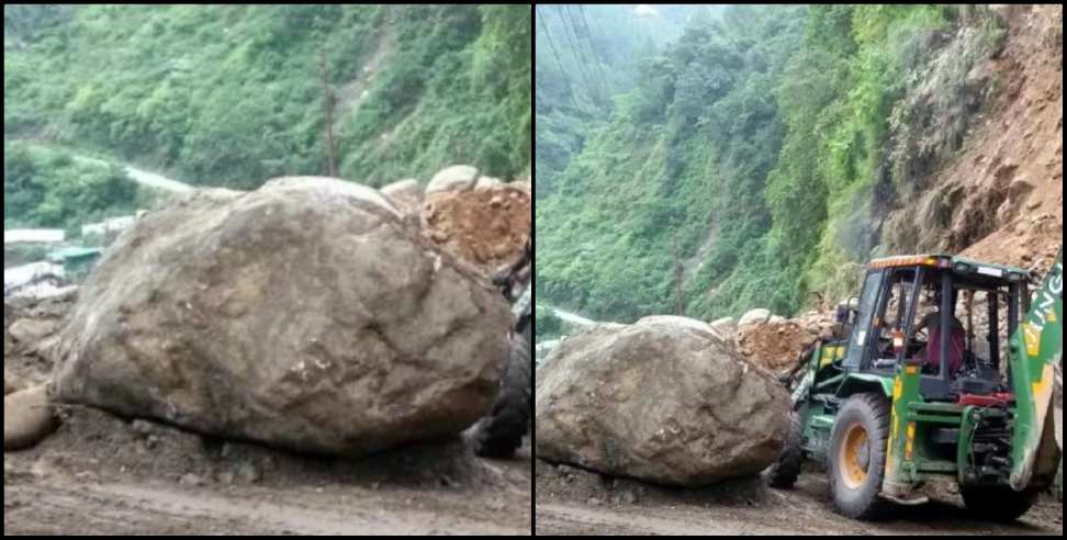 Gangotri highway landslide: Landslide at gangotri highway