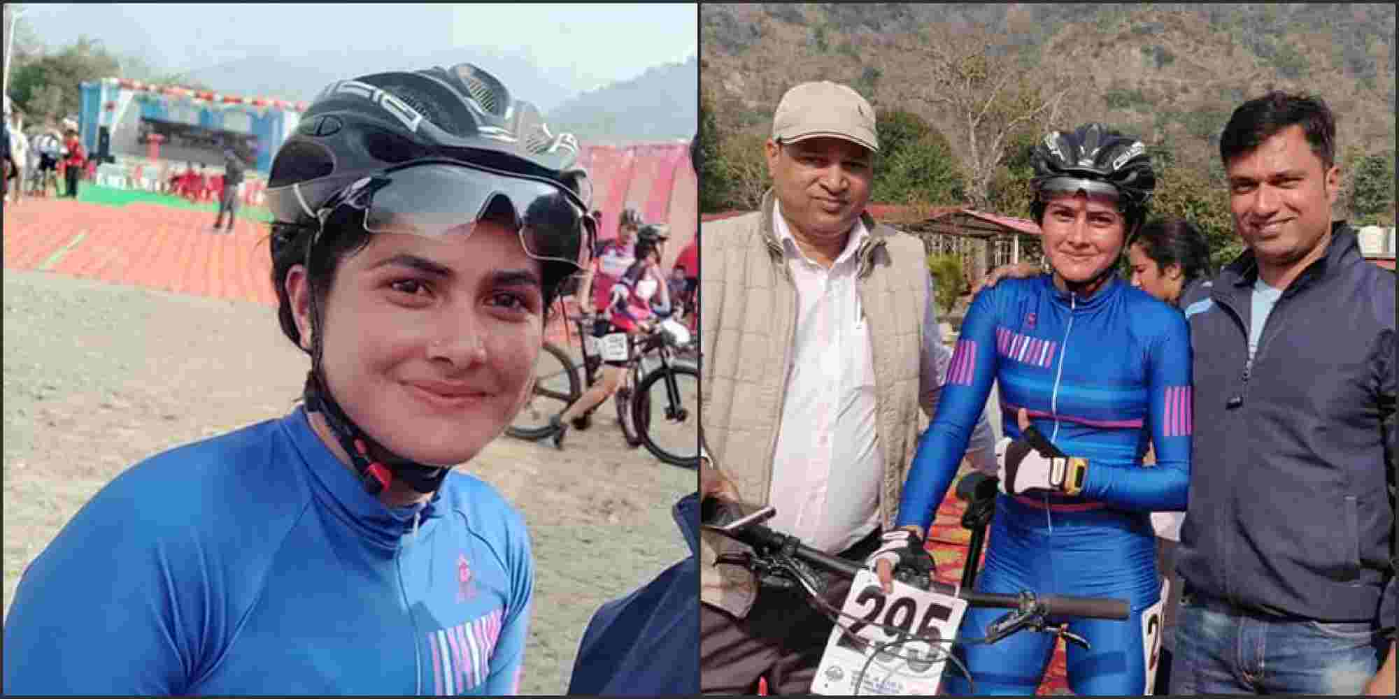 Poonam kholiya wins gold in mountain bike race