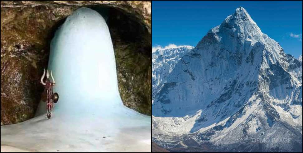 Shivling made of ice in Nelang Valley