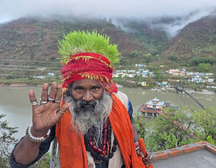 Baba Grows Barley on His Head During Navratri