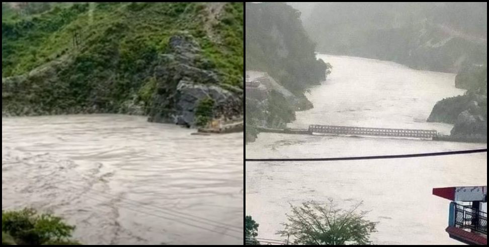 Uttarakhand weather update: bridge destroyed after heavy rain in rudraprayag