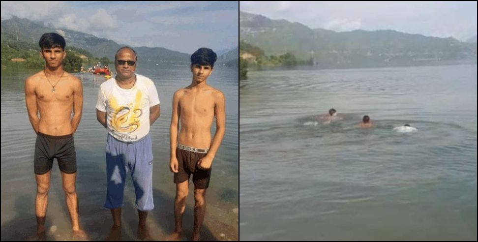 Trilok singh rawat tehri lake: Trilok singh rawat rishabh and parsveer swimmers in tehri lake
