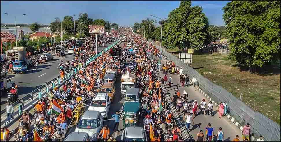 uttarakhand delhi highway jam: uttarakhand delhi highway jam due to kanwar yatra