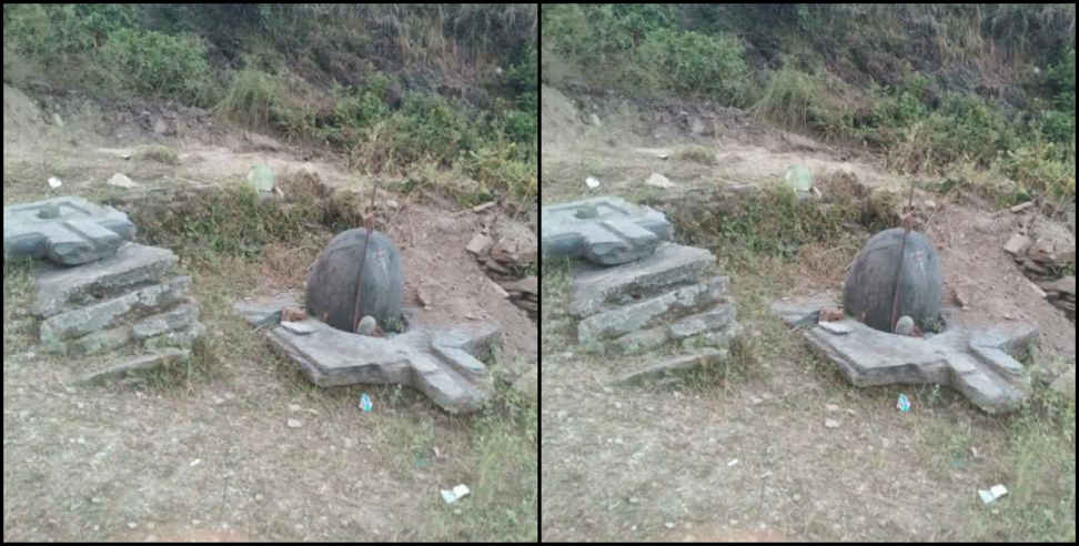 Antique sculptures found: Antique sculptures found during road cutting at lakhamandal