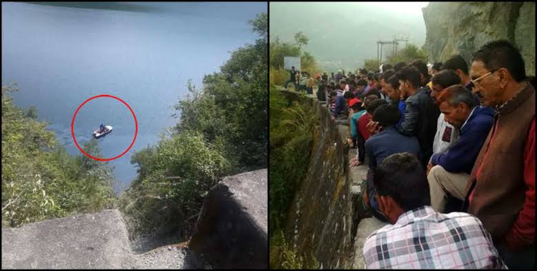 Car fallen in tehri lake 4 people missing