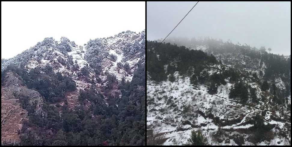 Dhanaulti Snow: First snowfall of season in Dhanaulti