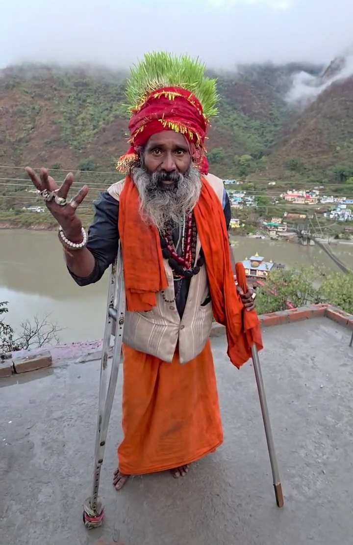 Baba Grows Barley on His Head During Navratri