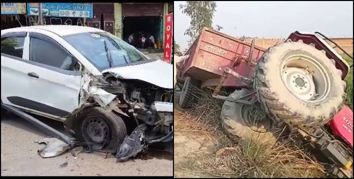 Udham singh nagar news: Fog havoc in Udham singh nagar tractor trolley hits car