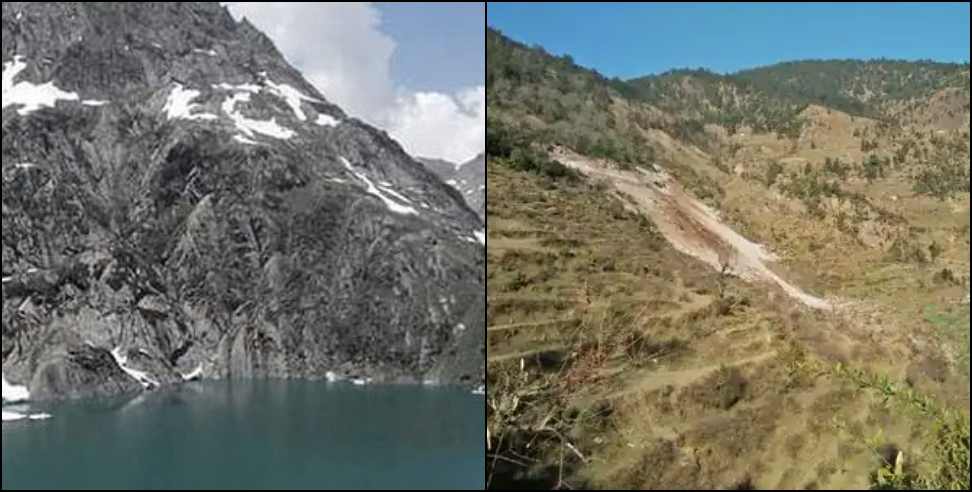 bageshwar land slide kunwari village lake: 1 kilometer long lake formed due to landslide in Bageshwar