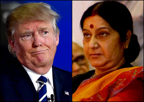 Sushma swaraj on donald trump’s allegation
