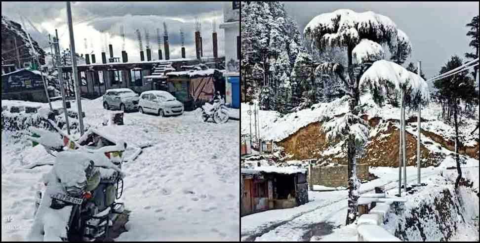 Chakrata Snowfall: Images  Uttarkashi to Jaunsar  Snow Everywhere in Uttarakhand