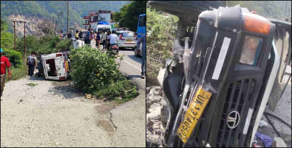 Rudraprayag road accident: Max Vehicle Overturns on Badrinath Highway  Driver Seriously Injured