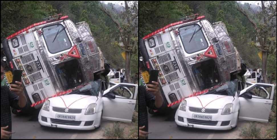 yamkeshwar truck max par palta: Truck fell on Max in Yamkeshwar Rattapani