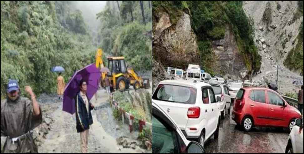 Bolder bhawali: Heavy bolder fallen in haldwani almora highway