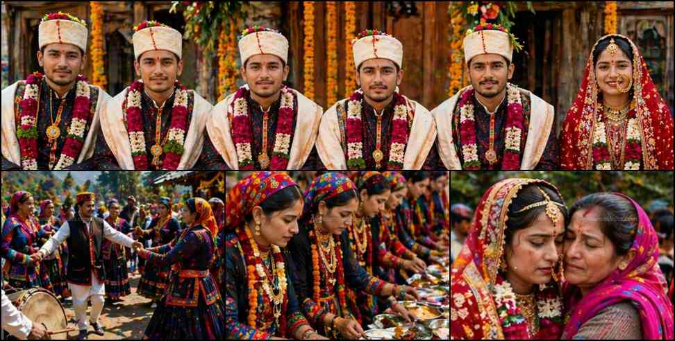 Jaunsar Bawar wedding: 5 Brothers Marry Together Sister Bidaai on same day