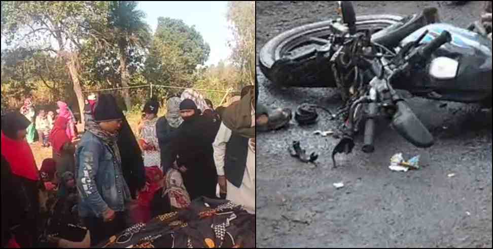 dehradun bike hadsa: truck hit bike in haridwar husband wife death