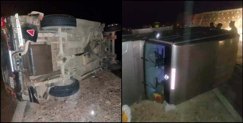 cabinet minister Bishan Singh Chufal squad car: cabinet minister Bishan Singh Chufal squad car overturned