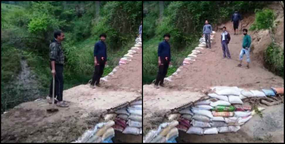 Champawat News: Youths built road during lockdown in champawat
